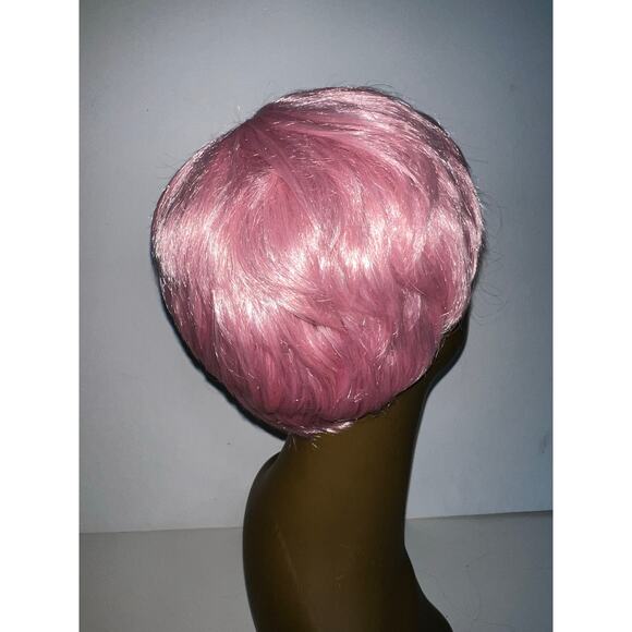 Short Straight pixie Synthetic Wig Natural Looking Pink Wig Bangs Heat Resistant - Picture 10 of 10